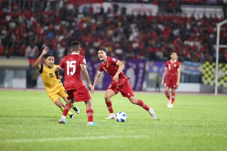 Timnas Indonesia saat melawan Brunei Darussalam di Kualifikasi Piala Dunia 2026 (foto:PSSI)