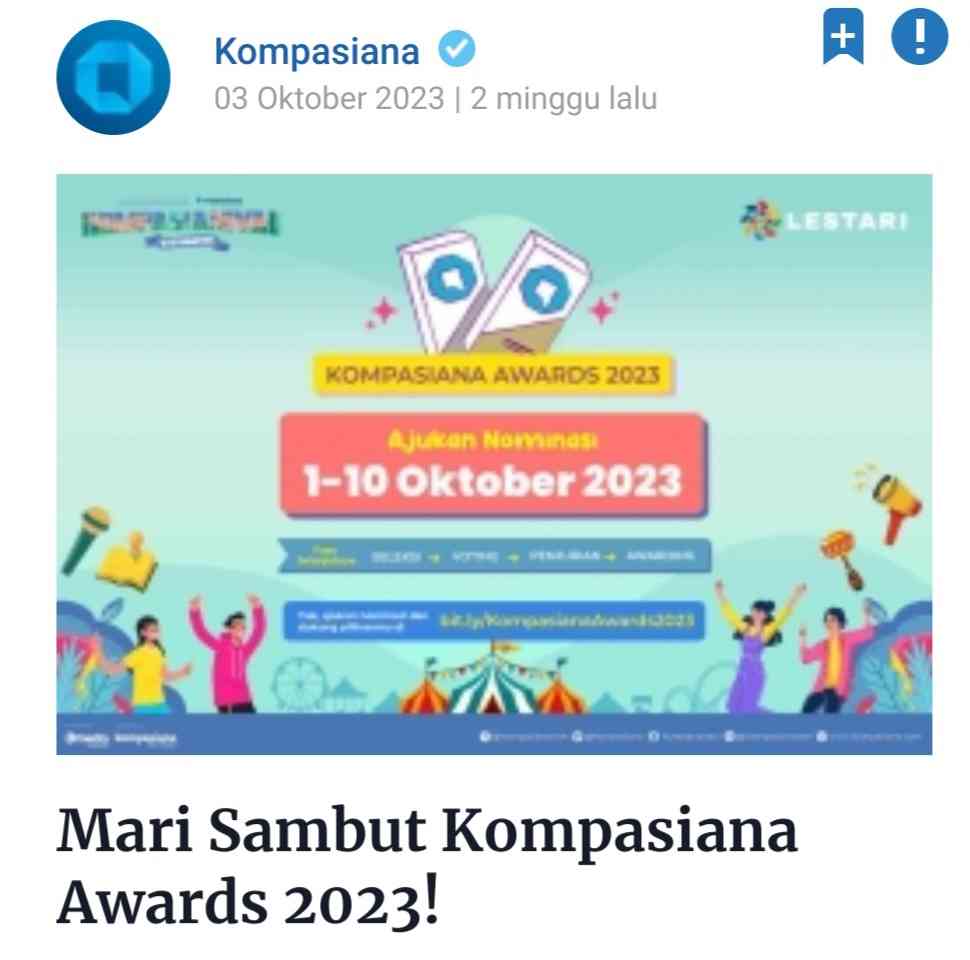 Cara Kalah Di Ajang Kompasiana Awards Halaman 1 - Kompasiana.com