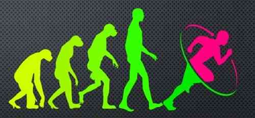 Ilustrasi manusia dari berjalan bungkuk, tegak, hingga berlari (Sumber: Komunitas Luar Kotak)