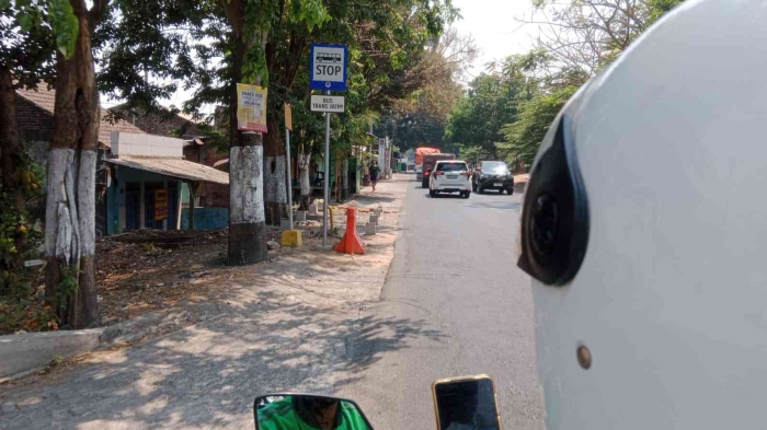 Tanda palang bus stop yang sudah terpasang. - Dokumen Pribadi