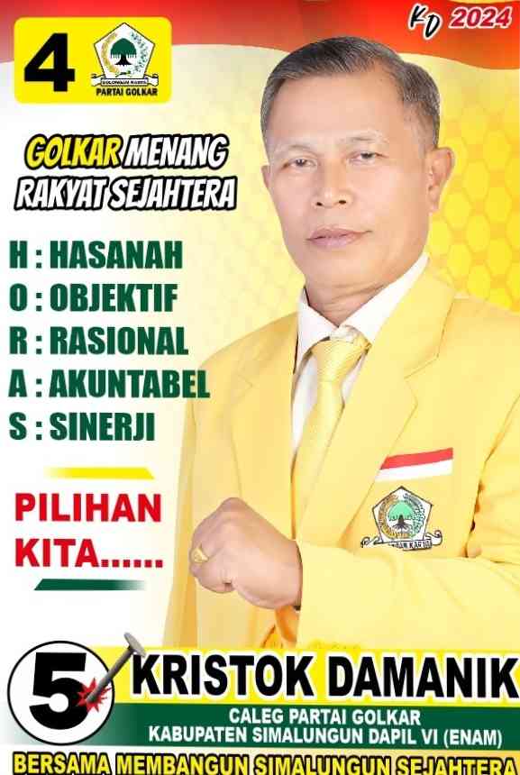 Mengenal Kristok Damanik Caleg Partai Golkar Dapil VI Simalungun ...