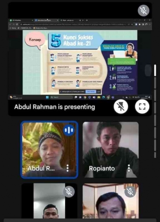 Pelaksanaan pembelajaran menggunakan media Gmeet