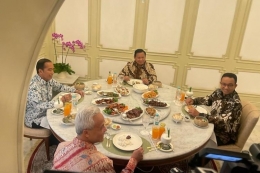 Ketiga Capres diundang makan siang oleh Presiden Joko Widodo di Istana Presiden. Sumber: Dok.Sekretariat Presiden via kompas.com