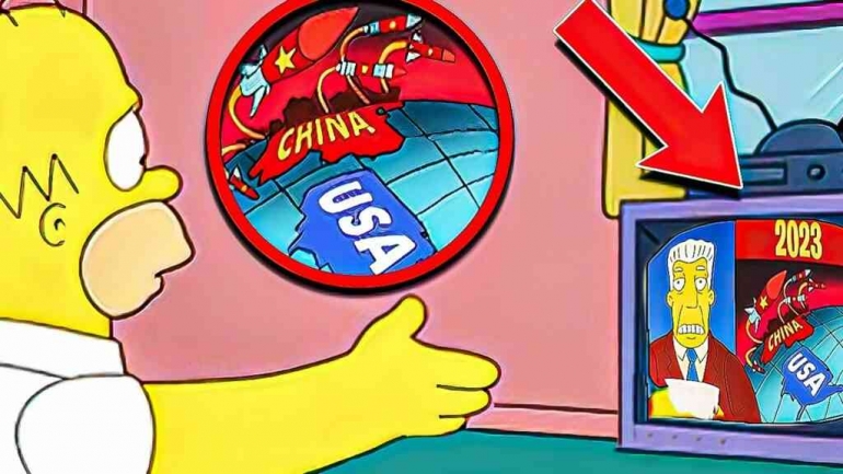 sumber: Hard Rock FM (potret salah satu episode The Simpsons yang meramalkan perang antara Amerika melawan China)