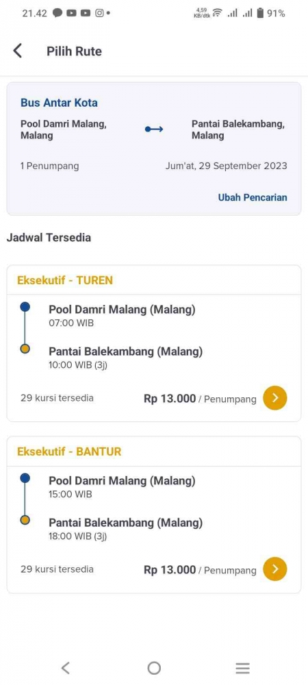 Harga tiket di pemesanan online. - Dokpri