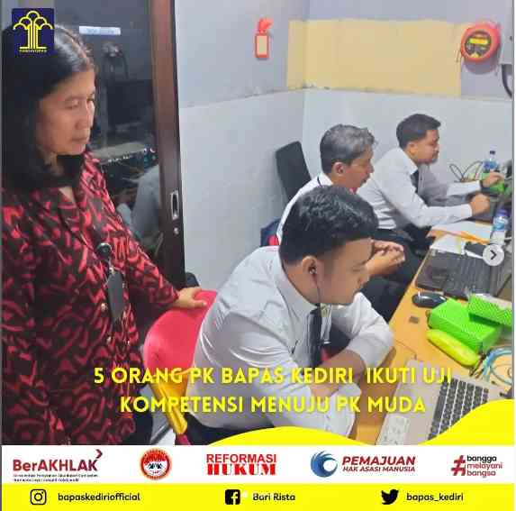 5 Orang PK Bapas Kediri Ikuti Uji Kompetensi Menuju PK Muda (Foto:HumasBapasKediri) 