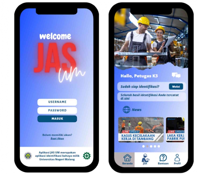 Digitalization Design Aplikasi Job Analysis on Safety by UM (dok. pribadi)