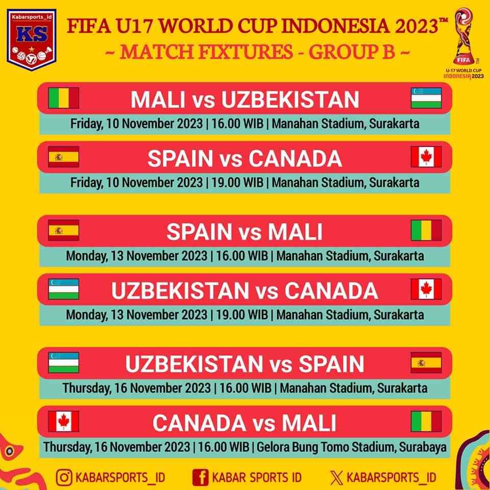 Catat, Jadwal Lengkap Pertandingan Piala Dunia U-17 Indonesia Halaman 1 ...