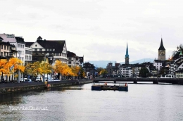 Cuci mata di Zurich, kota pusat keuangan dunia | pemandangan kota Zurich dengan Sungai Limatt | foto: HennieOberst—