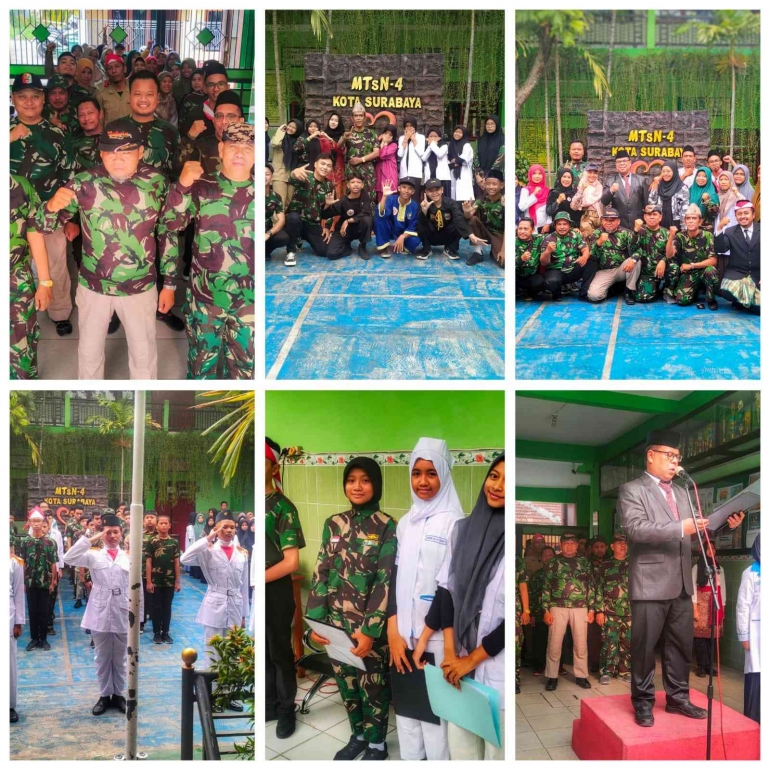Kolase kegiatan Peringatan Hari Pahlawan di MTsN 4 Kota Surabaya (foto : dokpri)