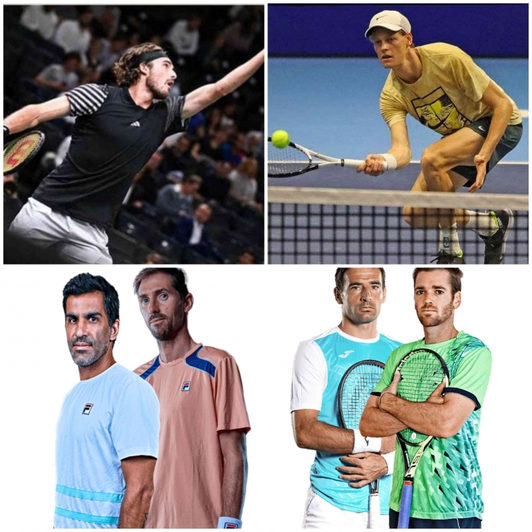 Stefanos Tsitsipas vs Jannik Sinner dan I. Dodig/A. Krajicek vs M. Gonzales/A. Molteni  pembuka ATP Final 2023. Sumber foto : nittoatpfinals.com