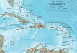 Peta Politik Karibia. Sumber gambar : CIA Map via wikipedia. org