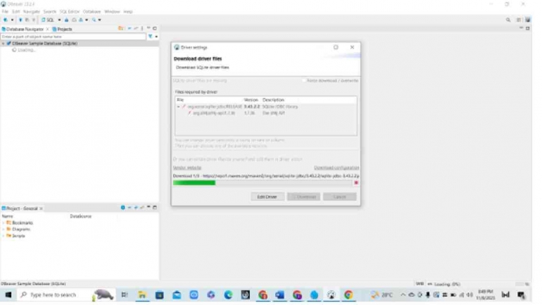 Instalasi dan download komponen di aplikasi DBeaver (Dokpri)