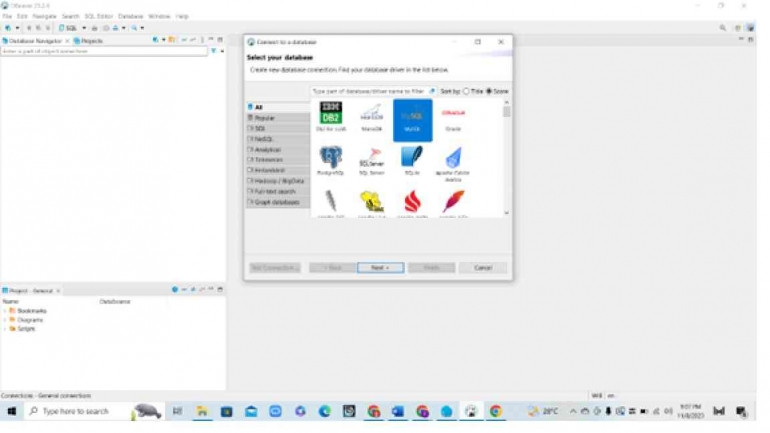 database connection aplikasi DBeaver, pilih MySQL (Dokpri)