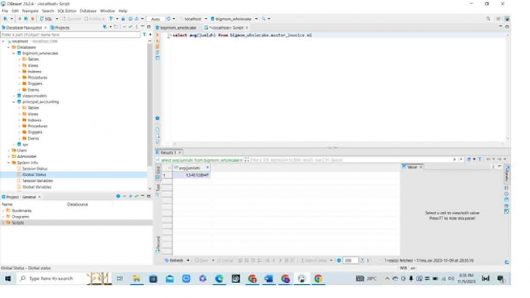Sub Query, rata-rata dari total penjualan pada invoice (Dokpri)