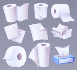 Macam-macam kertas tisu. (Sumber gambar: Freepik/upklyak)