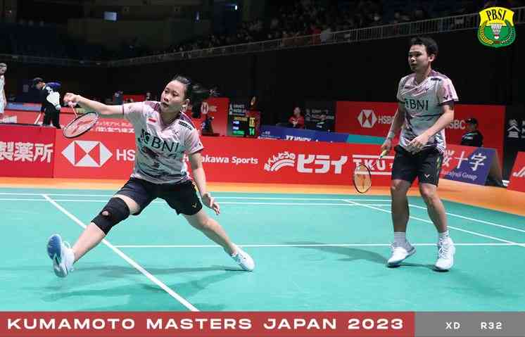 Rinov/Pitha Taklukan Pasangan Taiwan 2 Gim Langsung di Japan Masters 2023. Foto: PBSI.
