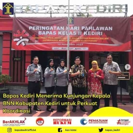 Bapas Kediri Menerima Kunjungan Kepala BNN Kabupaten Kediri untuk Perkuat Koordinasi (Foto: HumasBapasKediri) 