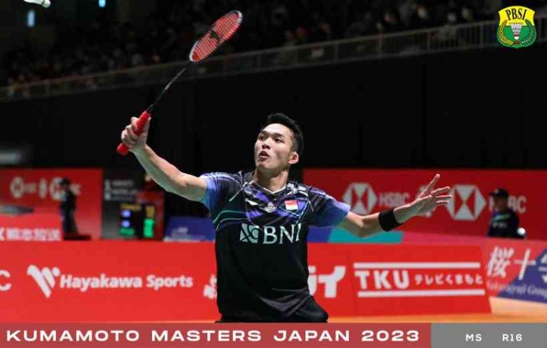 Jonatan Christie Melaju ke Perempatfinal Japan Masters 2023 Usai Tekuk Su Li Yang. Foto: PBSI.
