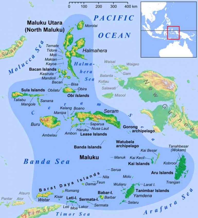Peta Provinsi Maluku ( Sumber : researchgate.net)