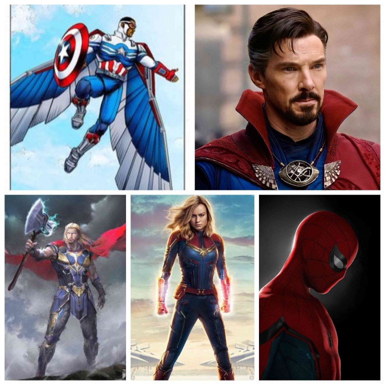 5 Calon Pemimpin Avengers yang baru. Sumber: Pinterest & Photojoiner