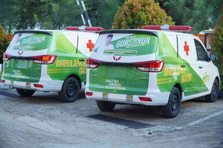 Mobil ambulance gratis dari Calon DPR RI Sultra Andi Sumangerukka. (Dokumen pribadi)