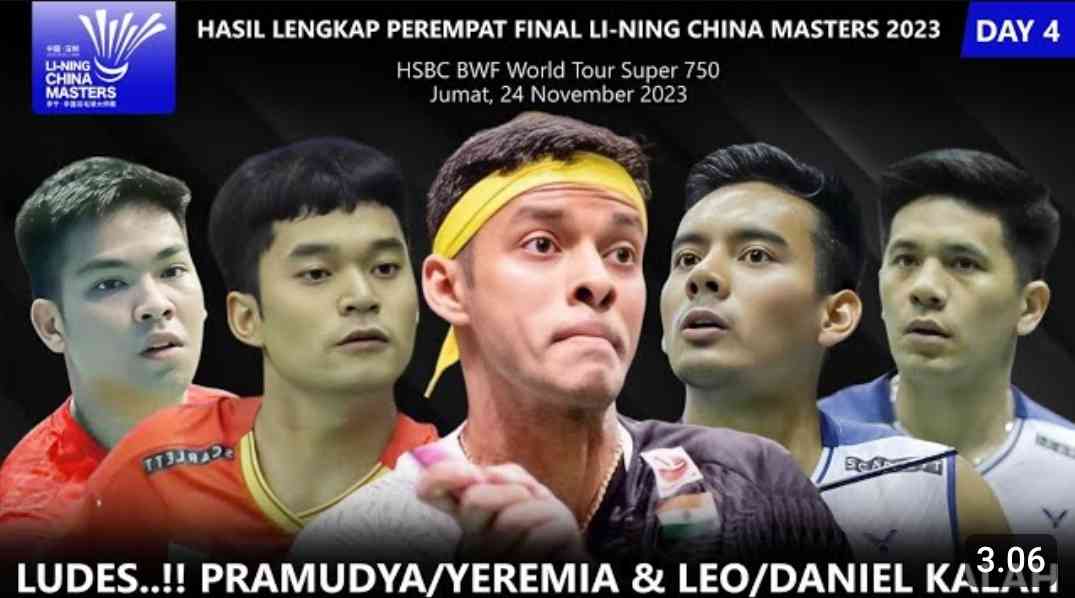 Menyedihkan! Intip Hasil Lengkap Babak Perempat Final China Masters ...