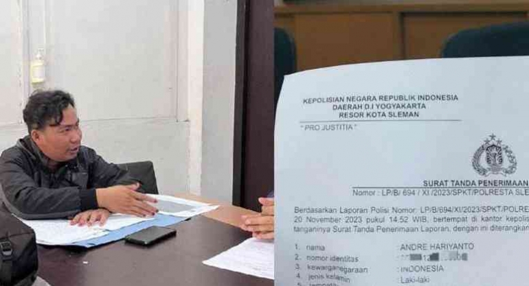 Identitas dan Berkas Penting serta Milik Yayasan Dicuri, Andre Hariyanto Melaporkan ke Polrestra Sleman Yogyakarta dan Kini ditangani Bareskrim