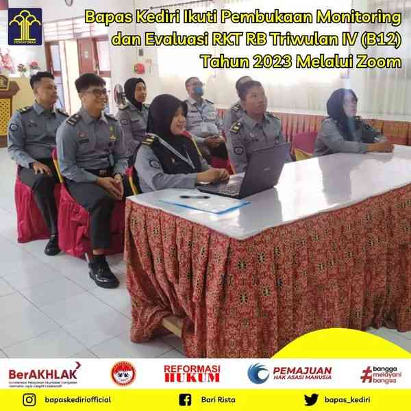 Bapas Kediri Ikuti Pembukaan Monev RKT RB Triwulan IV Via Zoom ...