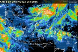 Citra satelit Indonesia pada Jumat (29/7/2022). (ANTARA/HO-BMKG)