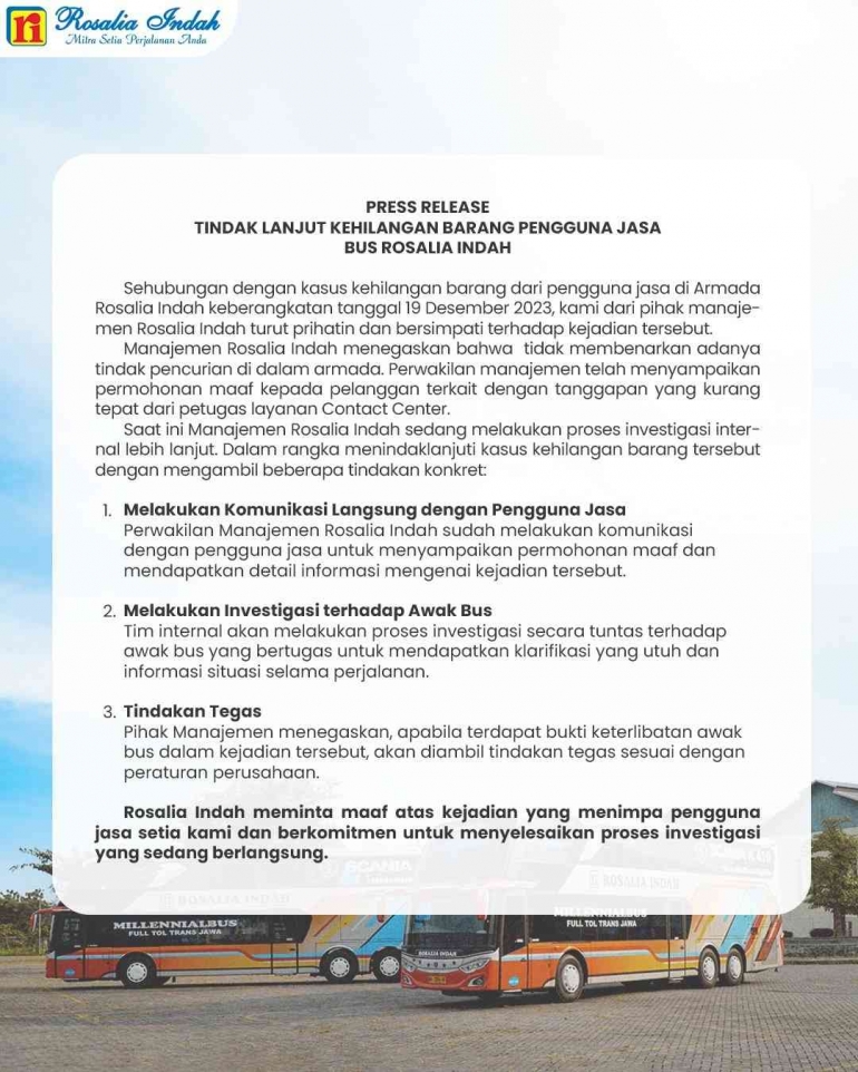 Rosalia Indah's Tweet.