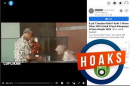 Tangkapan layar unggahan dengan narasi hoaks di sebuah akun facebook tentang Ganjar (Kompas.com)