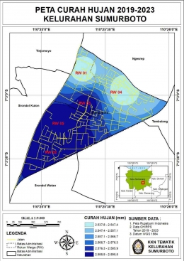 Peta Curah Hujan Kelurahan Sumurboto 2019-2023 (Dokpri)