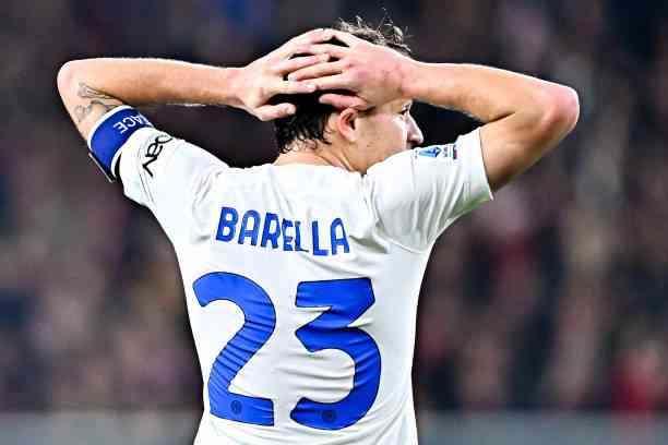 Kapten Inter, Nicolo Barella gagal membawa timnya mengalahkan Genoa. Sumber: Twitter Resmi @FansNerrazzurri