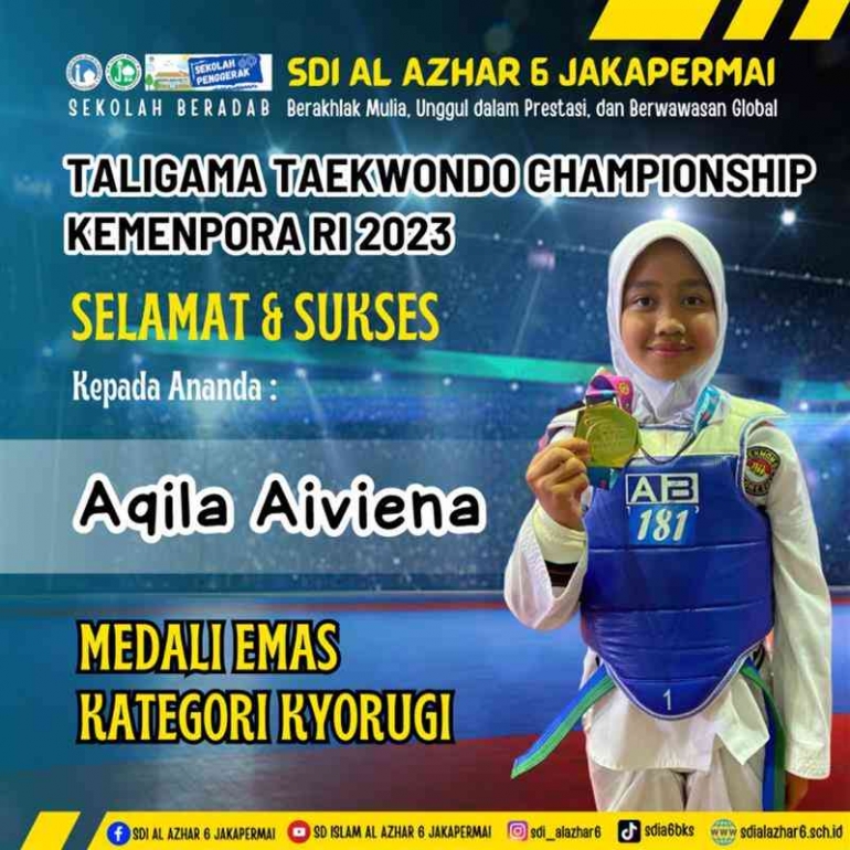 Image Source: Doc. School Public Relations (Student of Al Azhar Islamic Elementary School 6 Jakapermai, Excellent in Extra-Curricular Field)