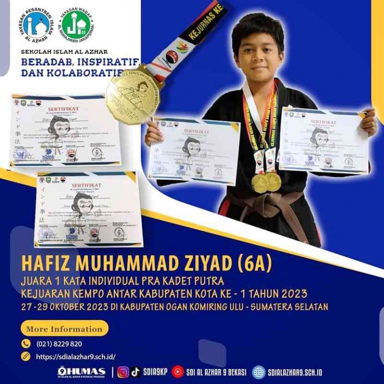 Image Source: Doc. School Public Relations (Student of Al Azhar Islamic Middle School 9 Kemang Pratama, Outstanding in Extra-Curricular Fields)