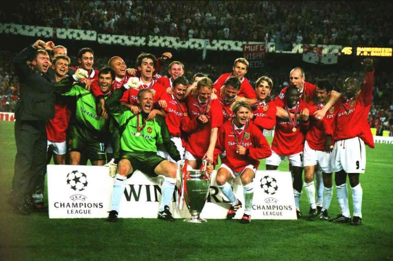 Man Utd ketika juara Champions League 1999 (sumber art photolimited)