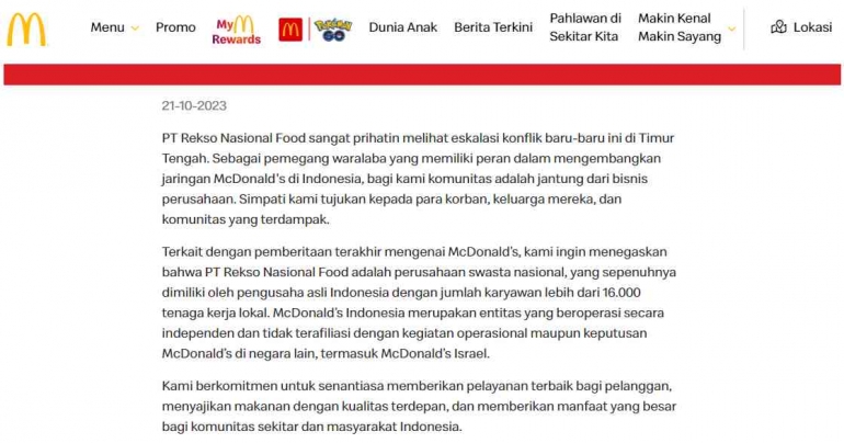 Sumber: McDonald’s Indonesia Newsroom