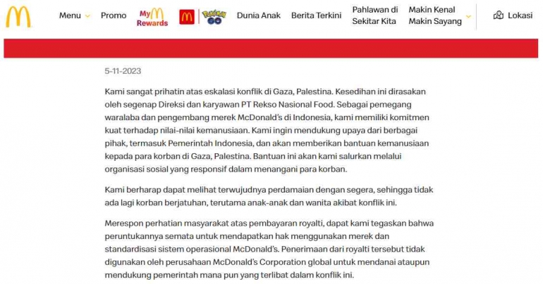 Sumber: McDonald’s Indonesia Newsroom