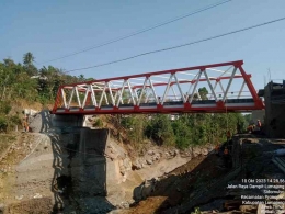 Jembatan Kali Glidik perbatasan Lumajang-Malang saat masih pembangunan.  | Dokpri