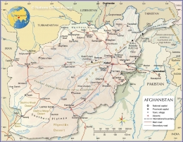 Peta Afghanistan. | Sumber: nationsonline.org