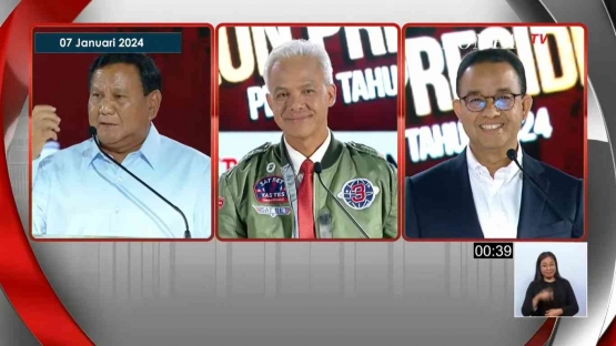 Tangkapan layar debat capres ketiga kanal YouTube Kompas TV