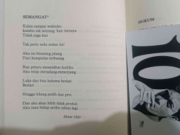Puisi berjudul Aku/Semangat karya Chairil Anwar yang dikenal hingga hari ini.(Dokumen Pribadi/Miftahorrahman)