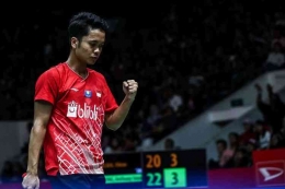 Tunggal putra Indonesia, Anthony Sinisuka Ginting membuat start bagus di Malaysia Open 2024. (Kompas.com/Garry Lotulung)