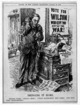 Woodrow Wilson Caricature of the 1916 elections (source: Potus-Geeks, 2012)