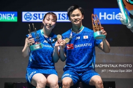 Higashino/Watanabe, juara ganda campuran Malaysia Open 2024. Sumber: Badminton Talk
