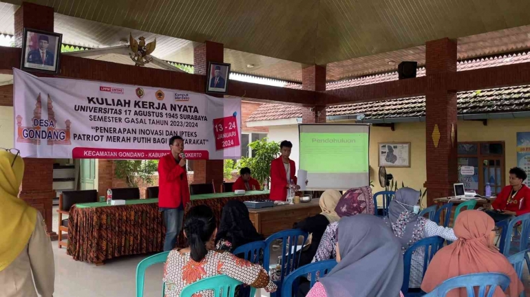 Pengabdian Masyarakat Oleh Mahasiswa UNTAG Surabaya di Desa Gondang, Kabupaten Mojokerto/dok.pri