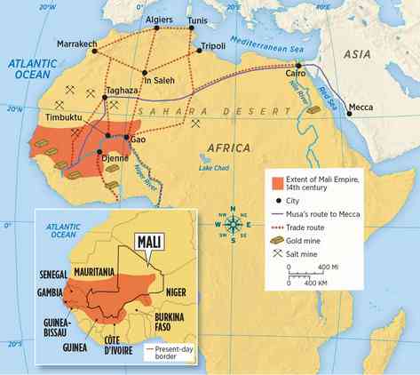Figure 1. Map of 14th Century Mali Empire (Tour, 2021)