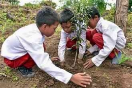 Mendidik anak menanam pohon sejak dini, bagian dari konservasi lahan dan air (dok foto: pppa.or.id)