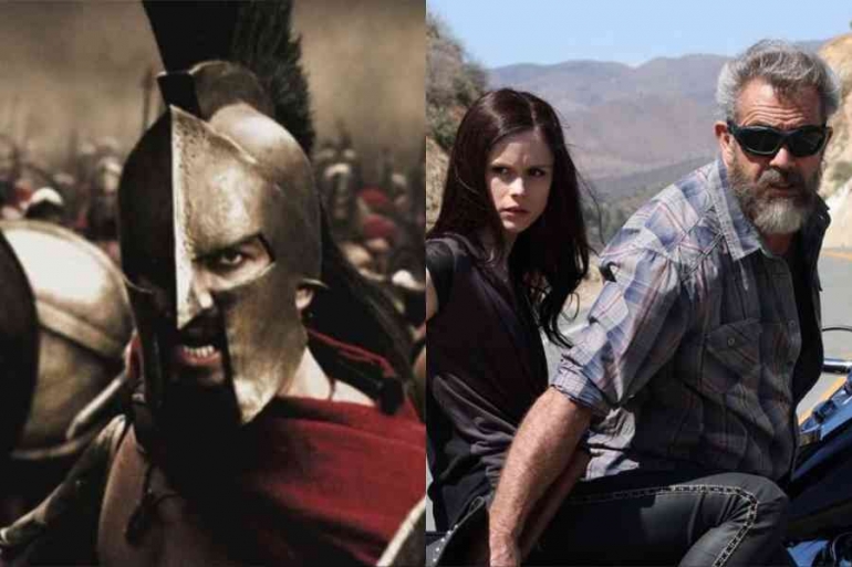 Adegan film 300 dan film Blood Father yang melibatkan Gerard Butler dan Mel Gibson (Images: imdb)